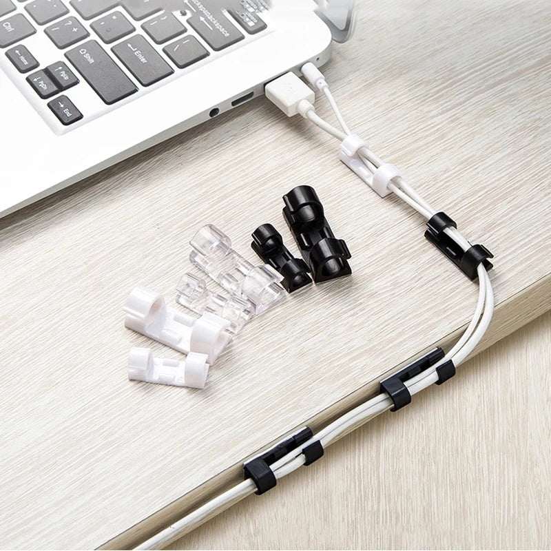 ABS Desktop Cable Organizer Clips – Cord Winder Holder
