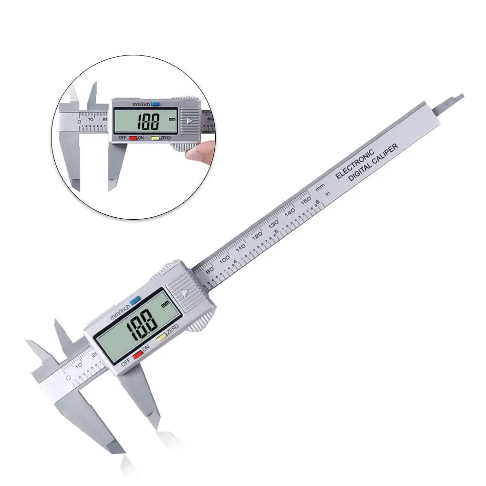 6-Inch LCD Digital Caliper – Carbon Fiber Measuring Gauge
