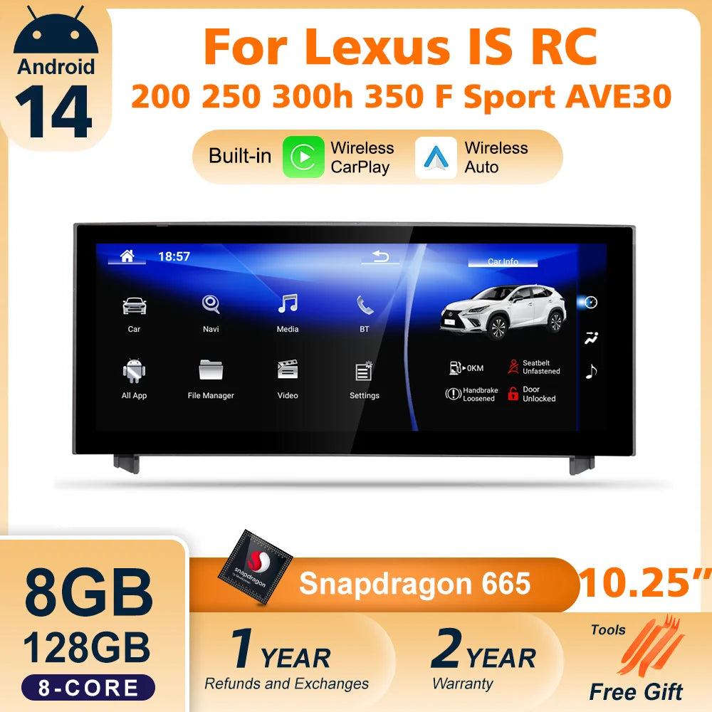 Nunoo Android 14 Wireless CarPlay Multimedia System for Lexus