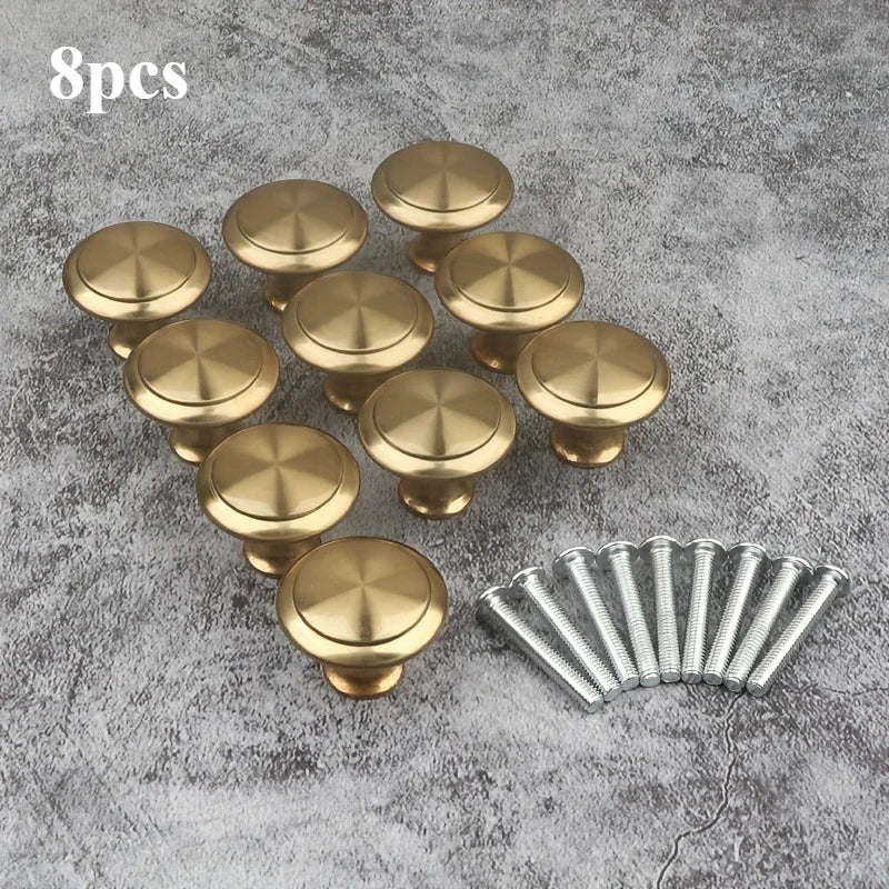 8-Piece Gold Single-Hole Cabinet Drawer Pulls