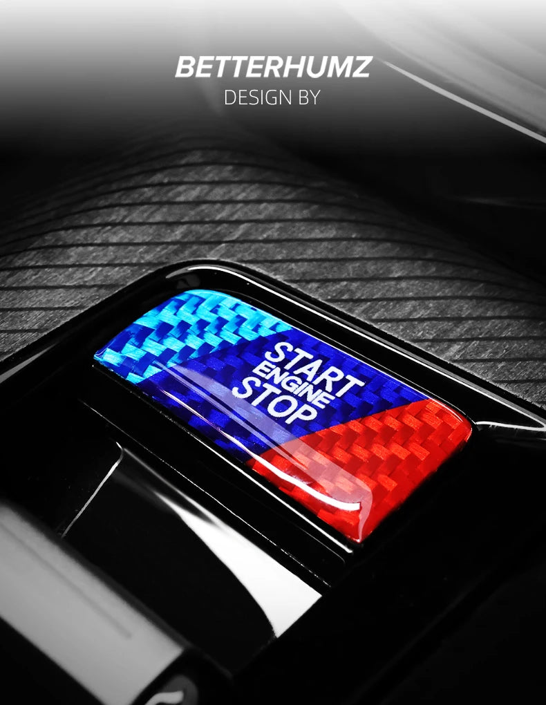 Carbon Fiber Look Start/Stop Button Sticker for 5 Series, X3