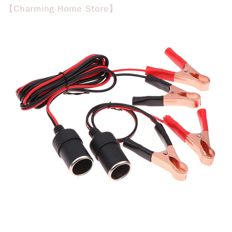 【M】1 Piece 12V 50A Female Batteries Socket Plug Car Battery Terminal Clamp Clip Cigarette Power Socket Adaptor