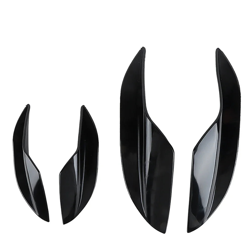 Universal Carbon Fiber Front Bumper Lip Spoiler Fin Kit - 4 Piece - image 15
