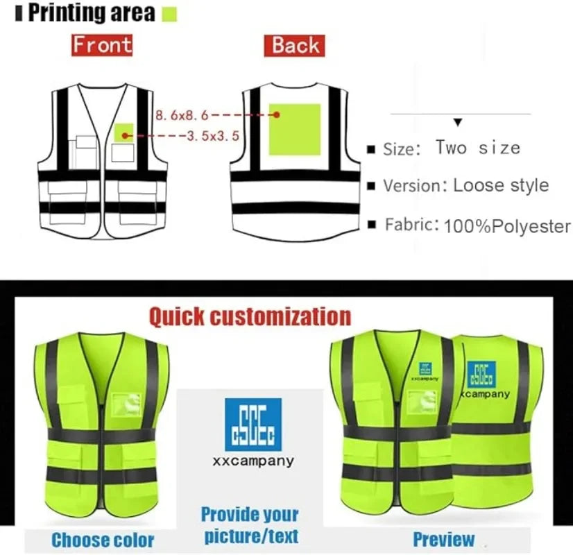 Summer Mesh Safety Vest Hi Vis Construction Workwear for Men Woman Breathable Volunteer Uniform Custom LOGO Vest