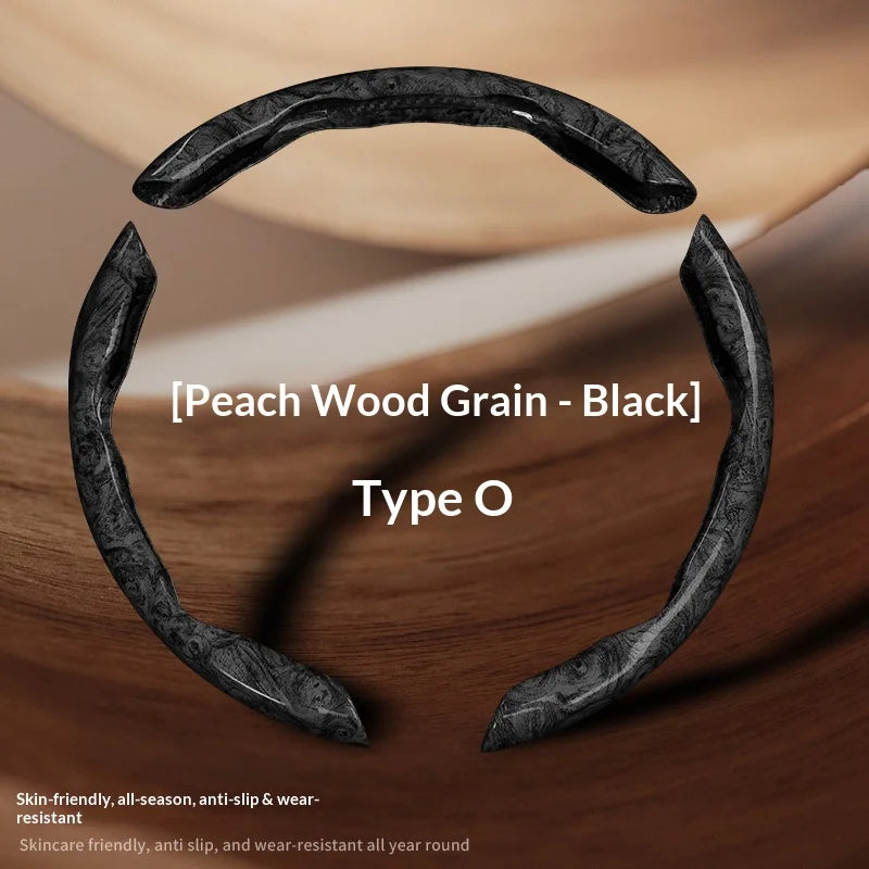 3-Piece Wood Grain Car Steering Wheel Cover, Minimalist Style - view 12