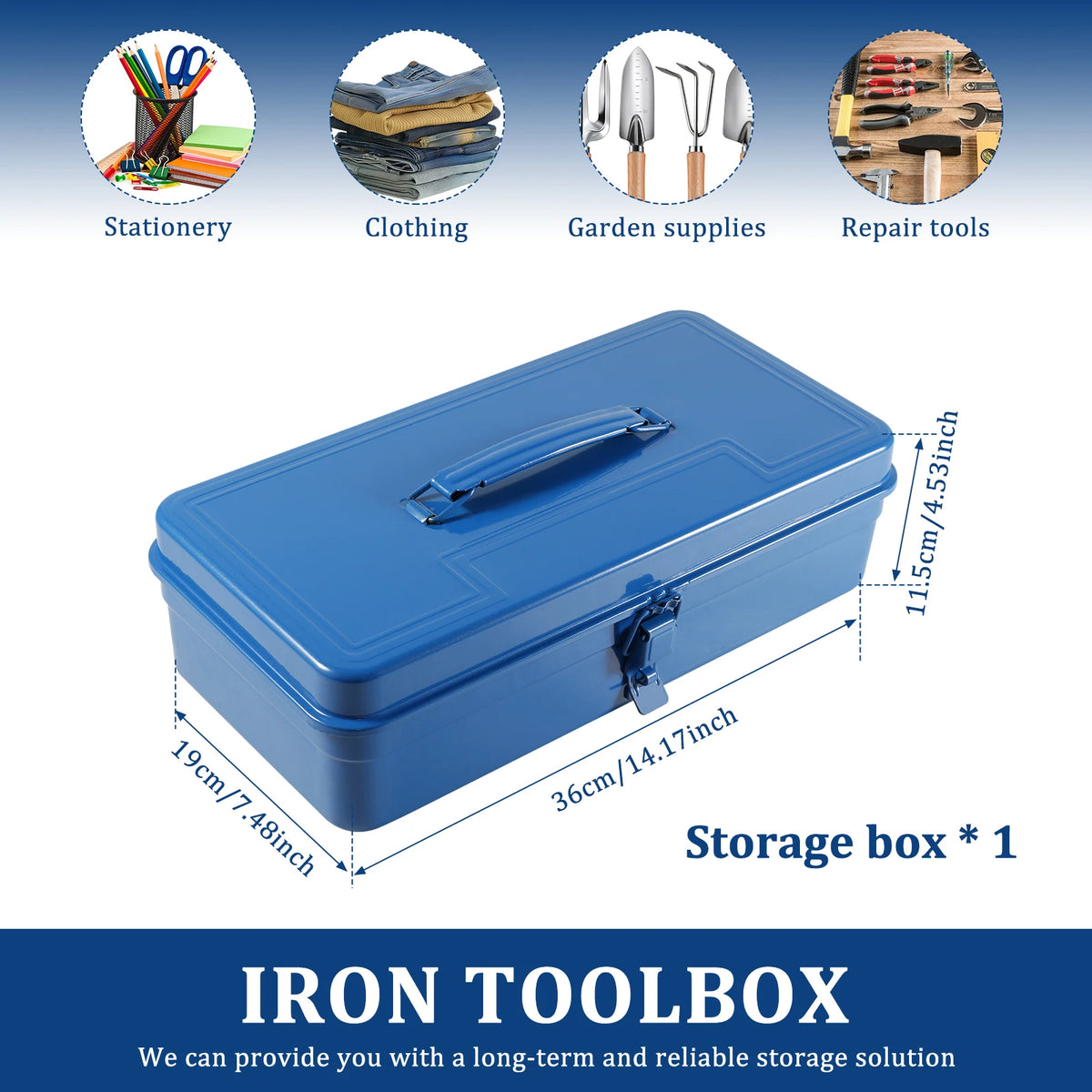 Iron Carrying Case Metal Tool Box Hardware Organizer for Electrician Carpenter Workshop