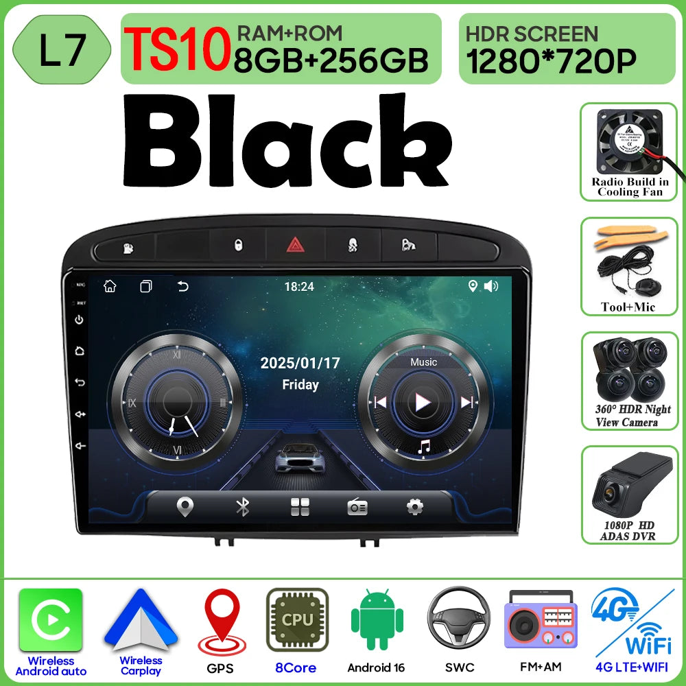 9" Android Car Radio for Peugeot 408/308 with Wireless CarPlay - image 14