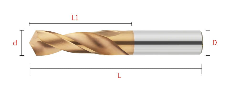 LUFEICNC HRC55° Carbide Drill Bits Tungsten Steel Drills CNC Lathe Stainless Steel Drilling Hard Metalworking Tools 0.5-20.0mm