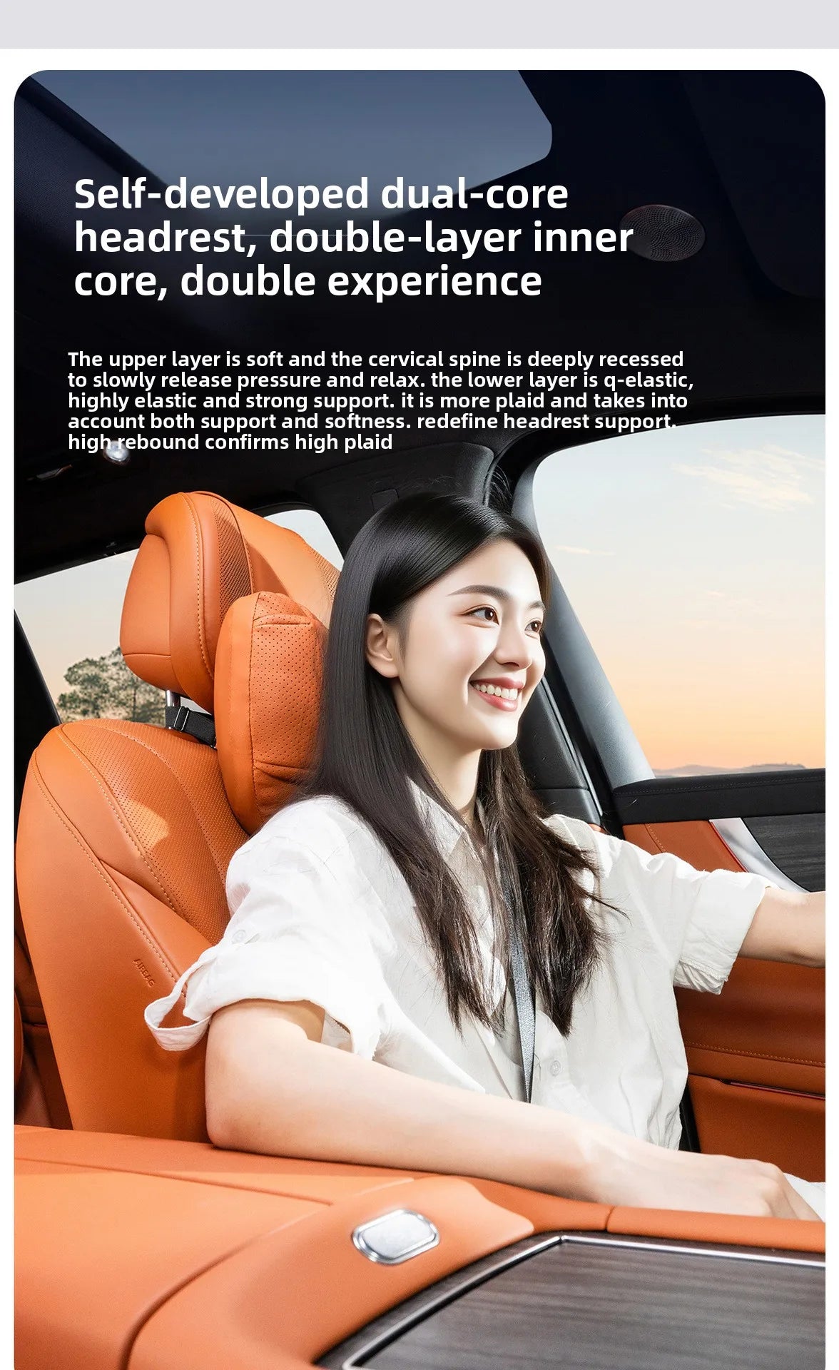 Perforated Artificial Leather Car Headrest or Backrest Cushion