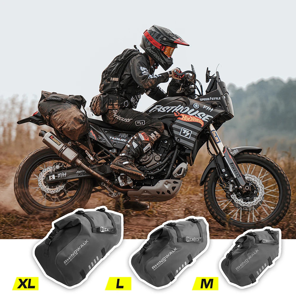 Rhinowalk Waterproof Motorcycle Pannier Bags 18-48L, Pair - image 3