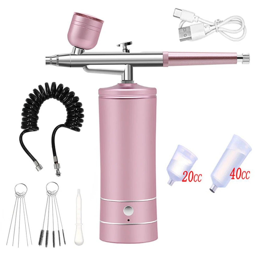 Portable Wireless Airbrush Kit with Compressor Paint Spray Mini Spray Gun