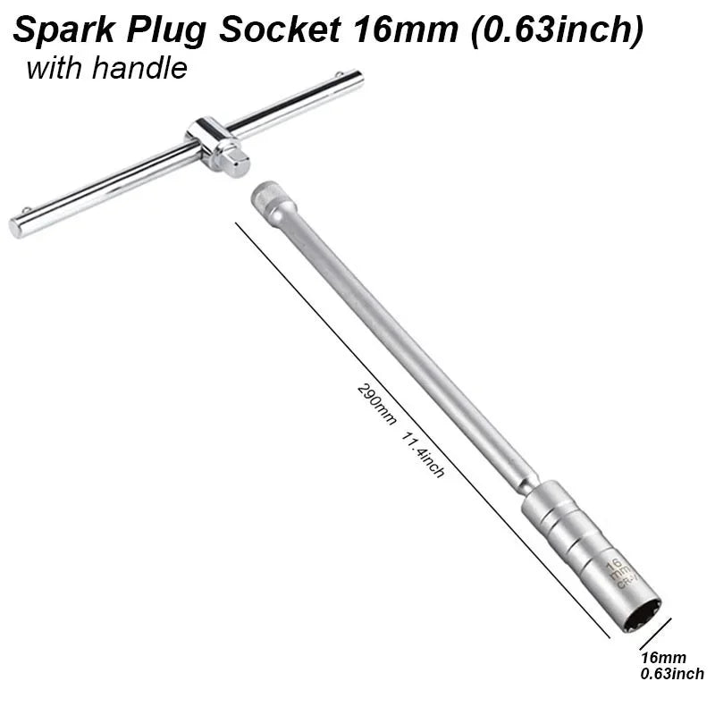 Magnetic Spark Plug Socket Wrench Swivel Long Extension Kit 14mm 16mm Auto Car