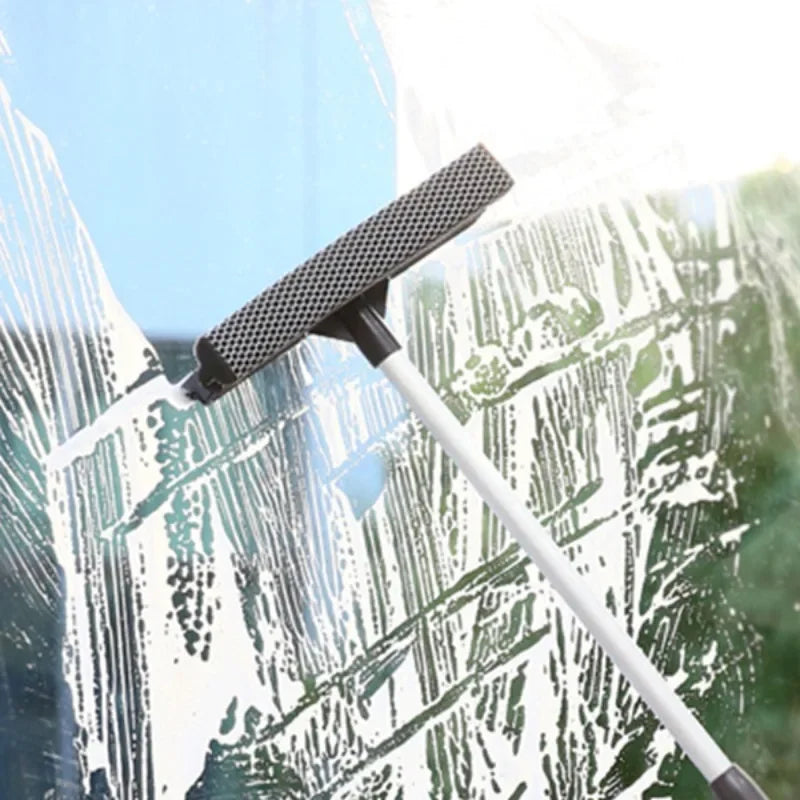 2-in-1 Retractable Pole Squeegee & Window Brush