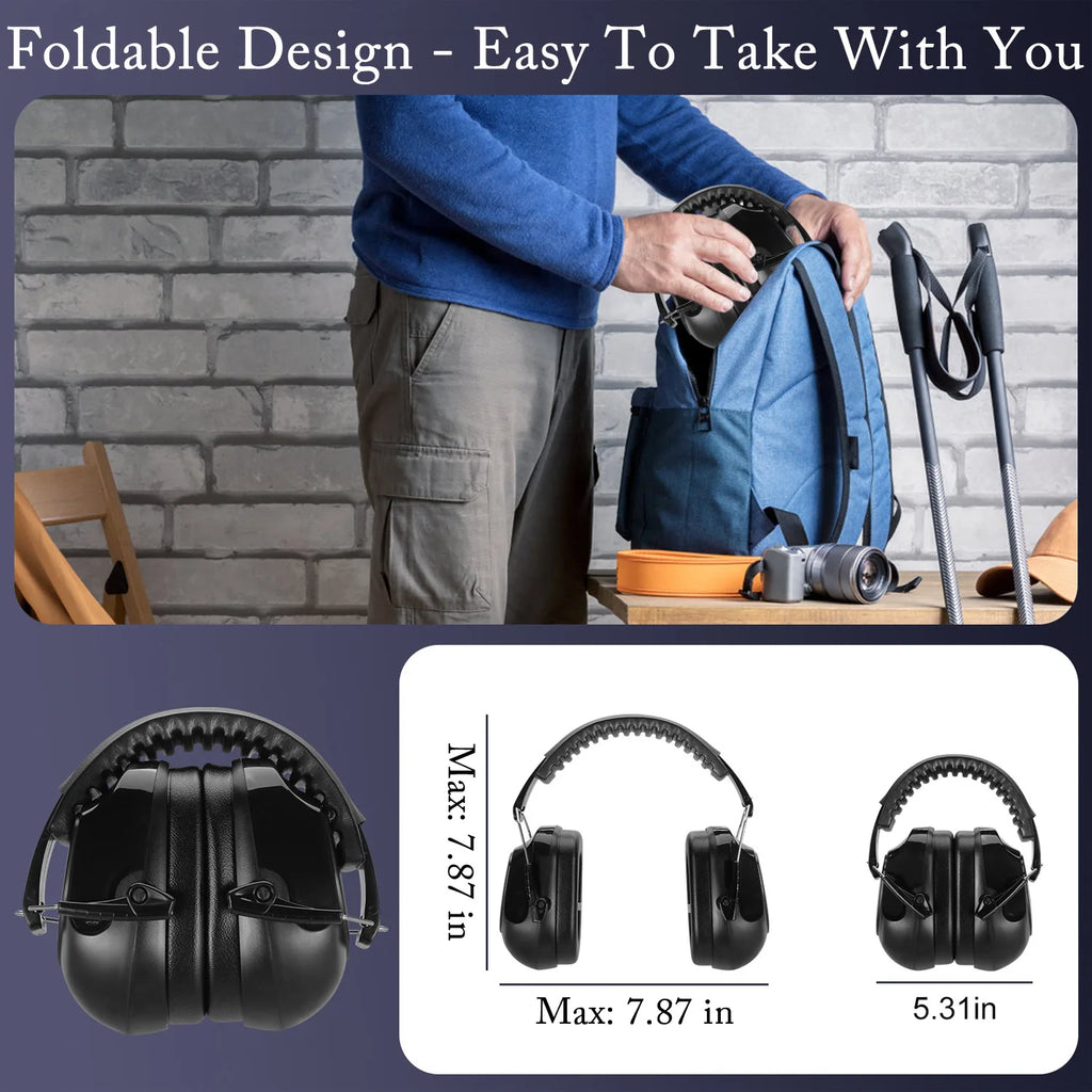 Adjustable Anti-Noise Earmuffs – 34dB Hearing Protection