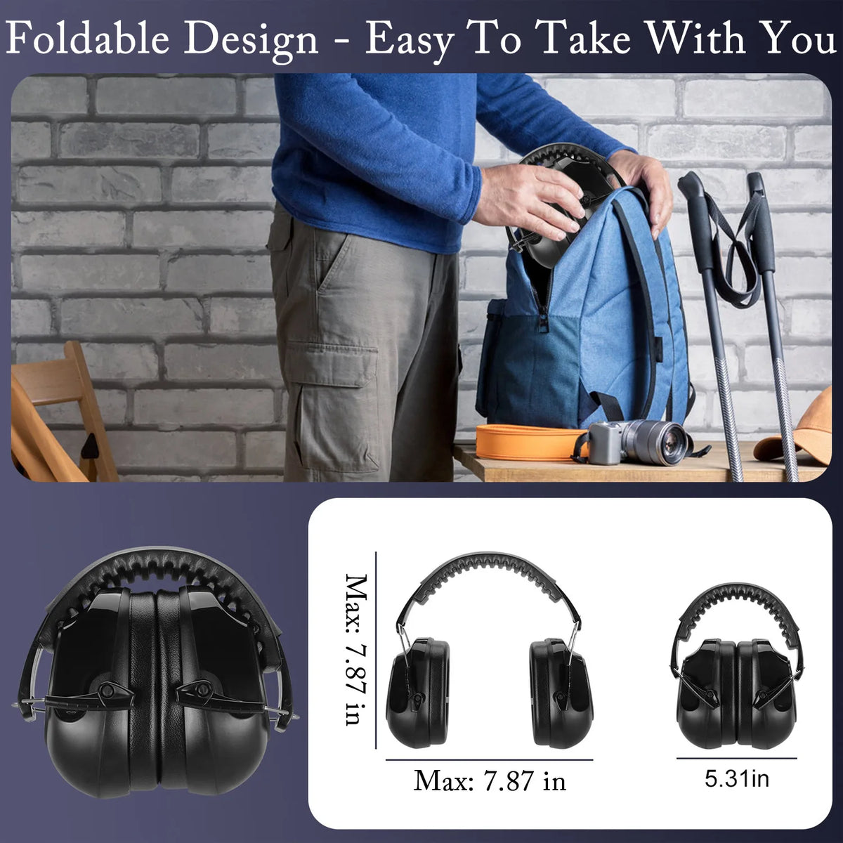 Adjustable Anti-Noise Earmuffs – 34dB Hearing Protection