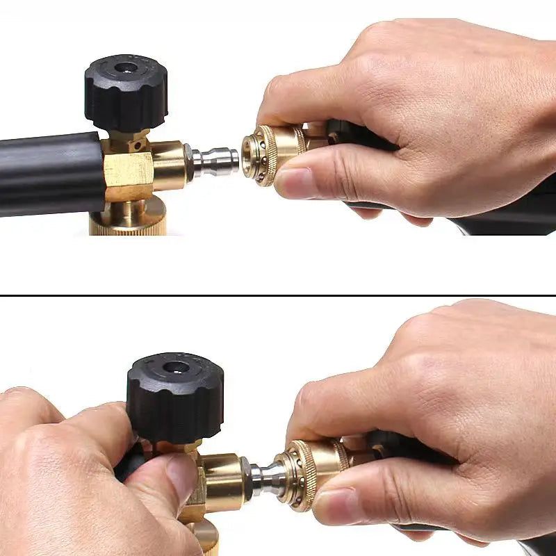 1pc Foam Cannon, Heavy-duty Vehicle Foam Shock Wave Wide-neck Adjustable Snow Foam Gun And Thick Foam, With 1/4 Inch Quick Conne