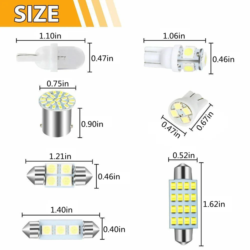 Boxed 42Pcs LED Car Interior Light Kit 12V W5W 2825 192 194 158 168 501 921 175 PC175 906 904 168 Auto Map Dome Reading Lamp