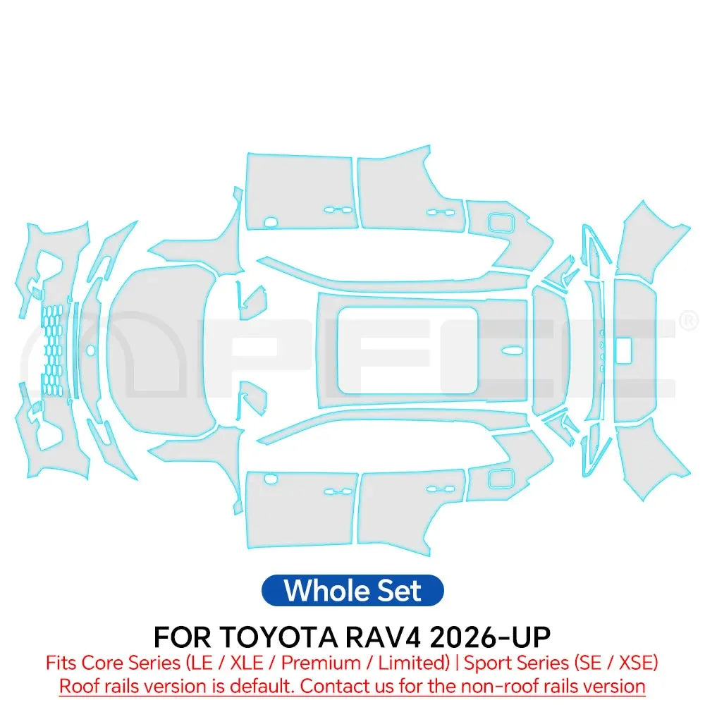 TPU Paint Protection Film for Toyota RAV4 2026-2027