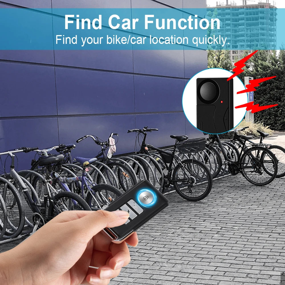 110dB Wireless Vibration Alarm with Remote – Door, Window & Bike