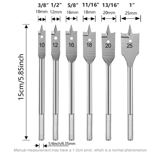 1 Set 10-20 MM Shovel Shaped Drill Bits, Woodworking Three-Point Positioning Flat Drill Bits, and Quick Woodworking Drill Tool K