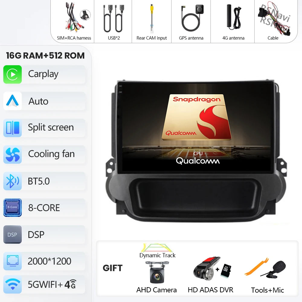 Chevy Malibu 2012-2015 CarPlay Receiver with 9" QLED Touchscreen - image 45