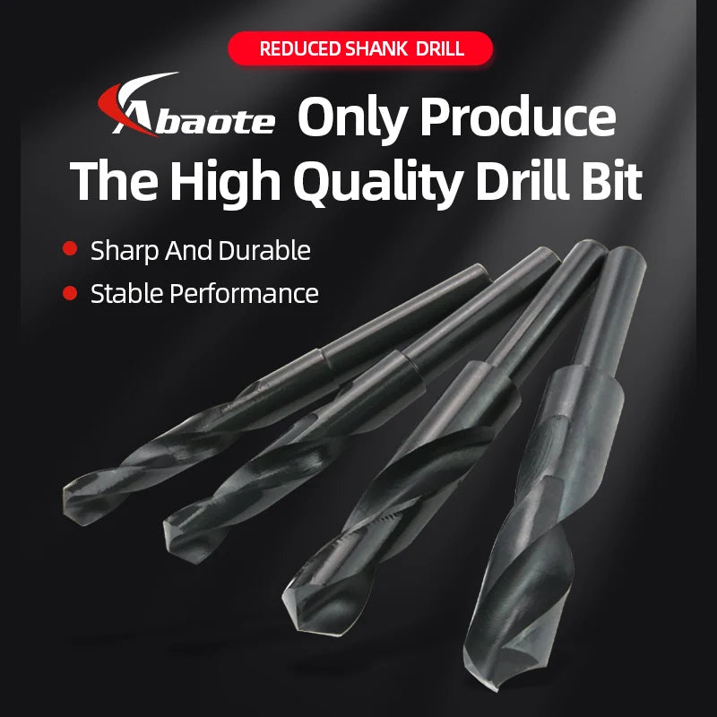 ABAOTE Reduced Shank Nitride Coating Twist Drill HSS Twist Drill Bit 13MM-50MM Hole Cutter For Wood/Metal Drilling Bit Gun Drill