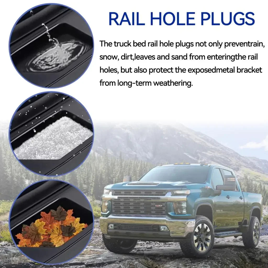 Chevy Silverado GMC Sierra Bed Rail Stake Hole Covers 2019-2023 - image 9