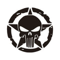 Distressed Army Star Skull Vinyl Decal for Jeep Wrangler and 4x4
