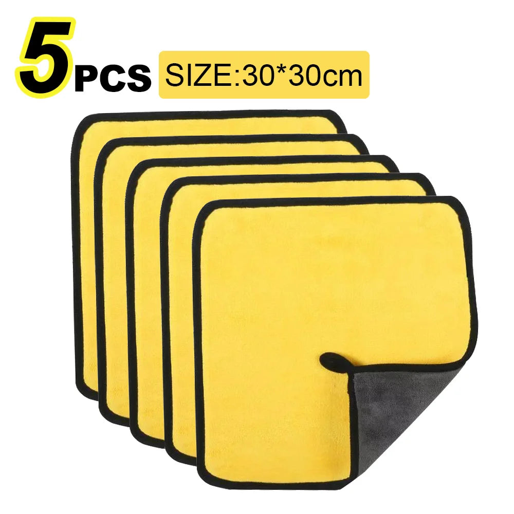 Microfiber Car Detailing & Drying Towel, 30x30cm or 30x60cm, Hemmed Edge
