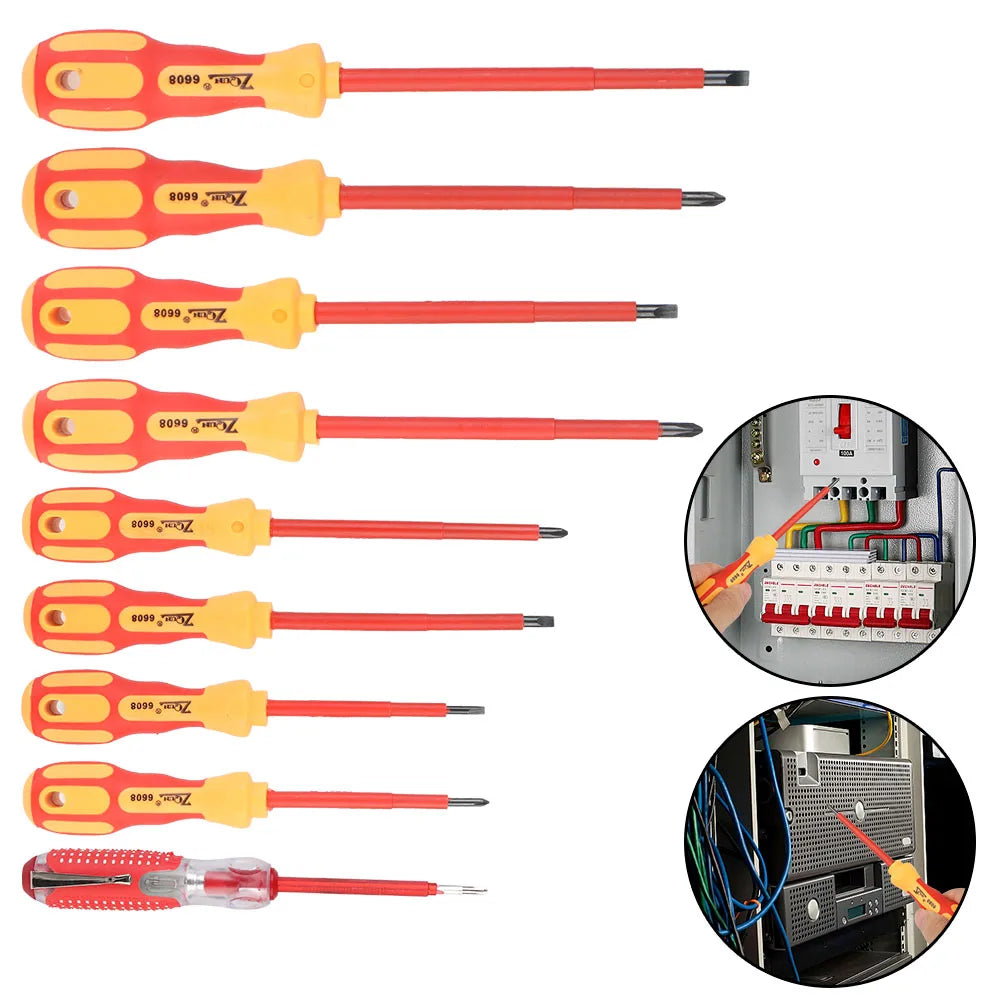 Electrician Magnetic Insulated Screwdriver Set - Phillips & Slotted - image 12