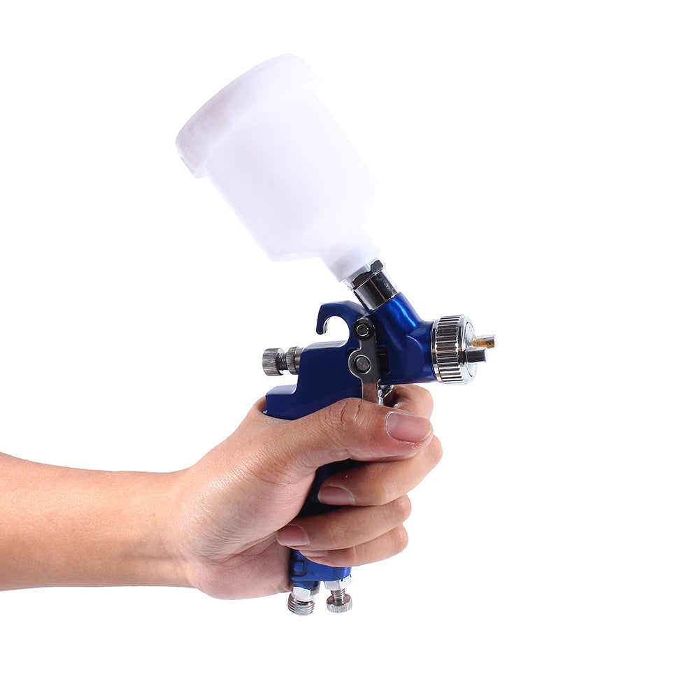 Air spray gun Blue Gravity Feed HVLP Mini Air Paint Spray Gun Low Pressure 0.8mm Nozzle 100ml Pneumatic Paint Spray Gun Airbrush