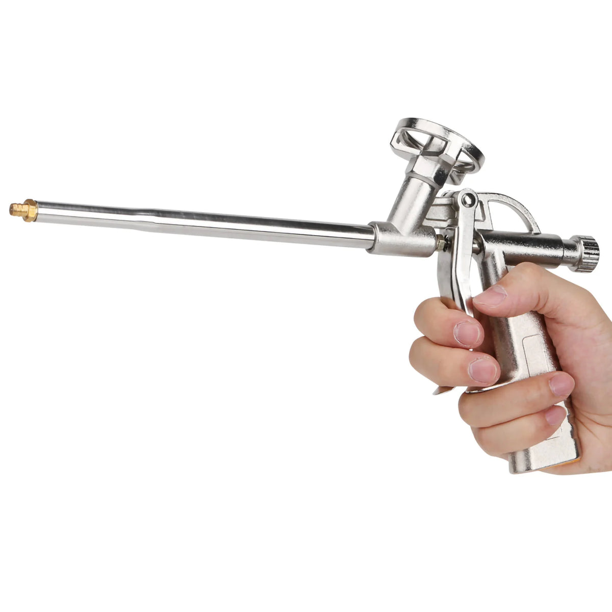 Stainless steel expanding foam gun, PU sealant dispensing applicator