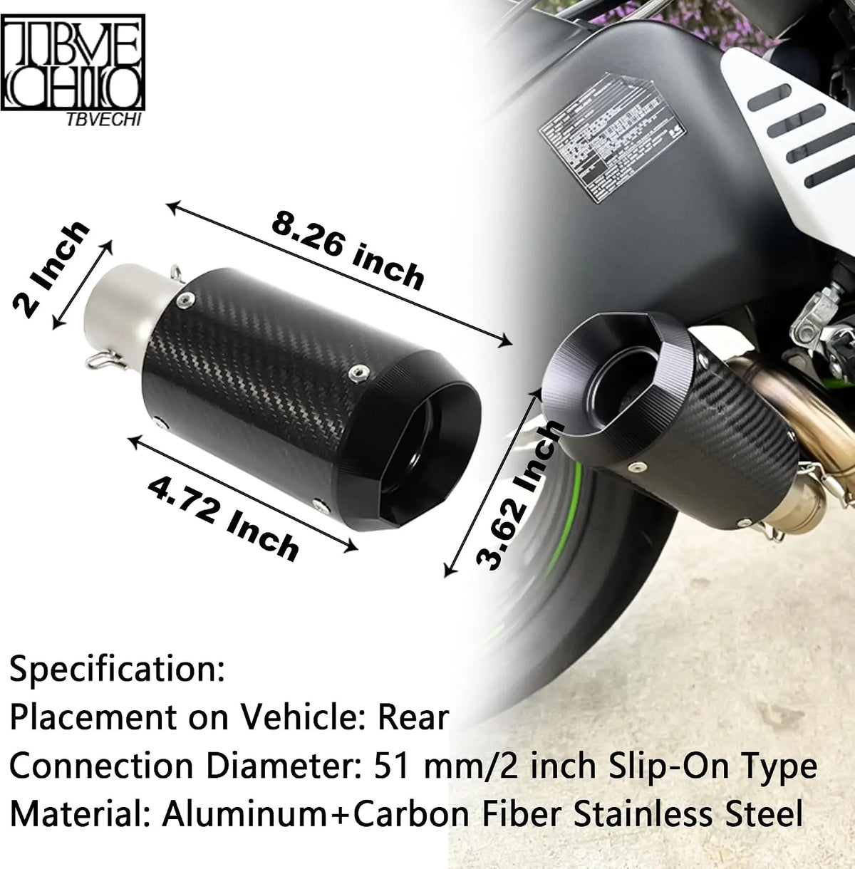 Carbon Fiber Exhaust Muffler for Kawasaki Z900 & GSX-R750