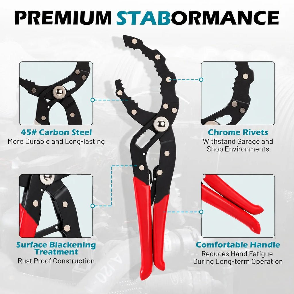 1pc Oil Filter Wrench Quick Adjustable 12" Oil Filter Pliers One-Hand Use Oil Filter Removal Tool for Cars Motorcycles & Trucks