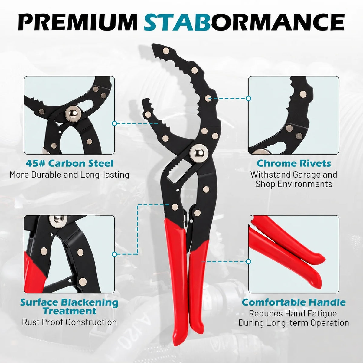 1pc Oil Filter Wrench Quick Adjustable 12" Oil Filter Pliers One-Hand Use Oil Filter Removal Tool for Cars Motorcycles & Trucks