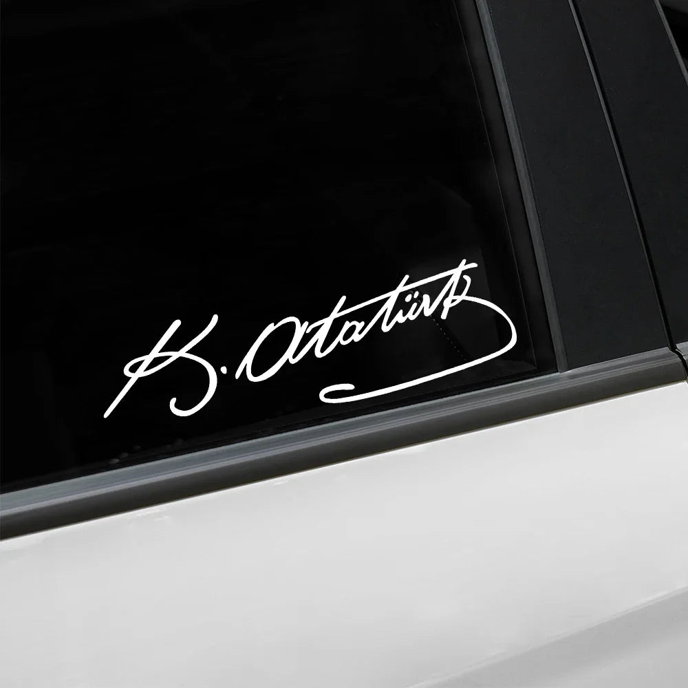 Signature Script Vinyl Car Sticker, Scratch-Resistant Decal
