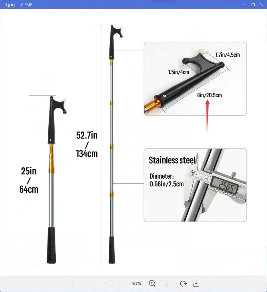 Telescopic Boat Hook – Non-Slip Docking Extension Pole
