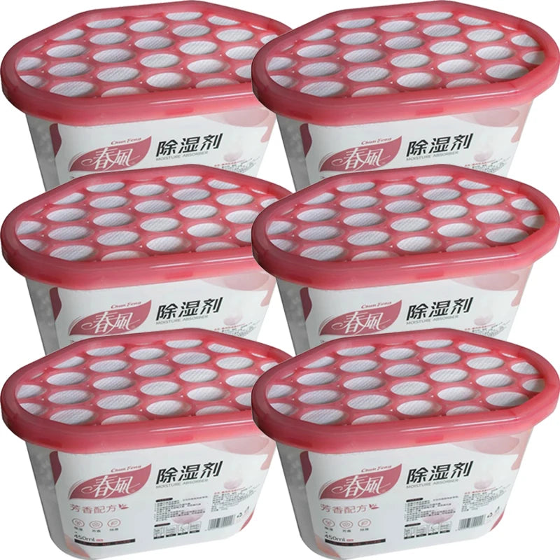 Reusable wardrobe dehumidifier box, 300ml moisture absorber for closets and drawers