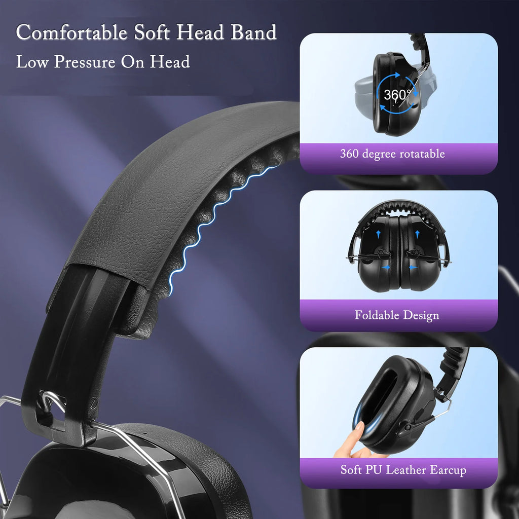 Adjustable Anti-Noise Earmuffs – 34dB Hearing Protection