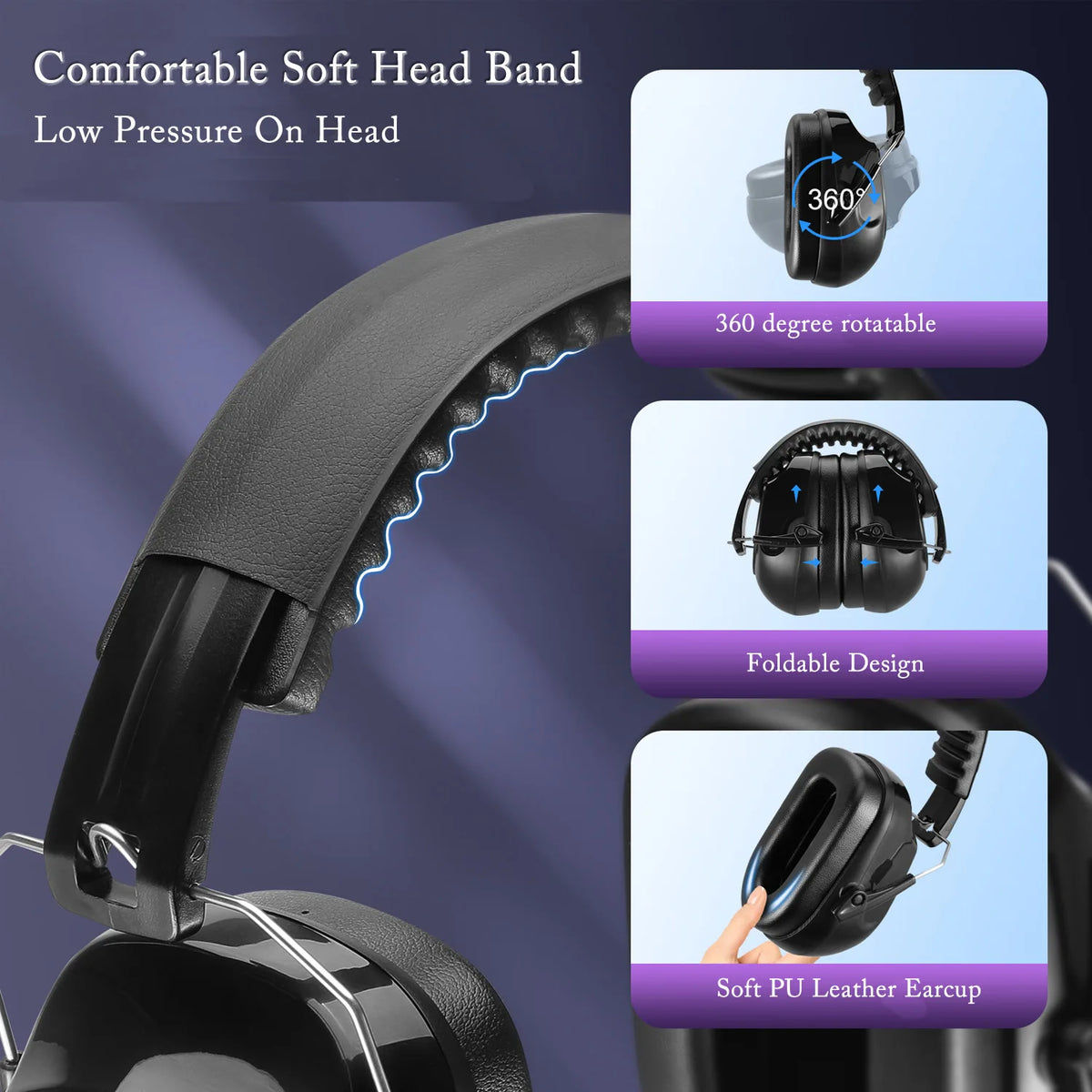 Adjustable Anti-Noise Earmuffs – 34dB Hearing Protection