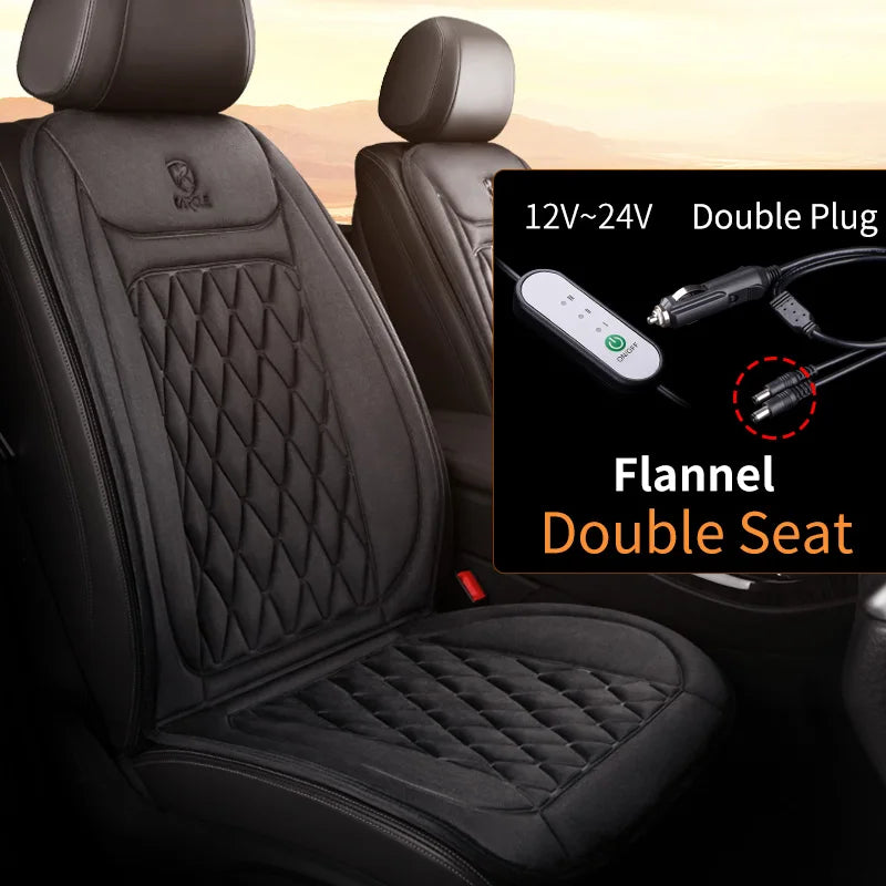 12-24V Heated Car Seat Cover with 3 Heat Settings