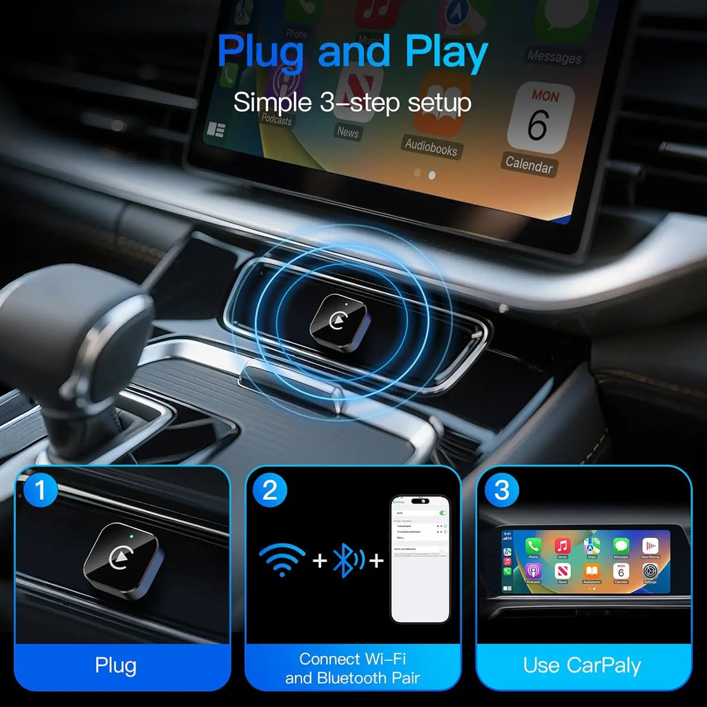 Wireless CarPlay Adapter for iPhone and Android Auto