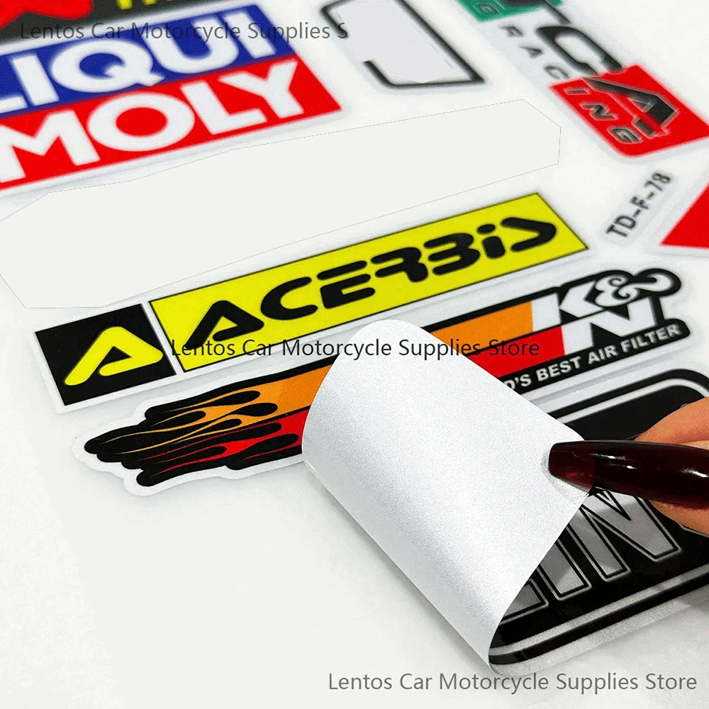 Racing Sponsor-Style Reflective Decal Kit for Car, Motorcycle and Helmet