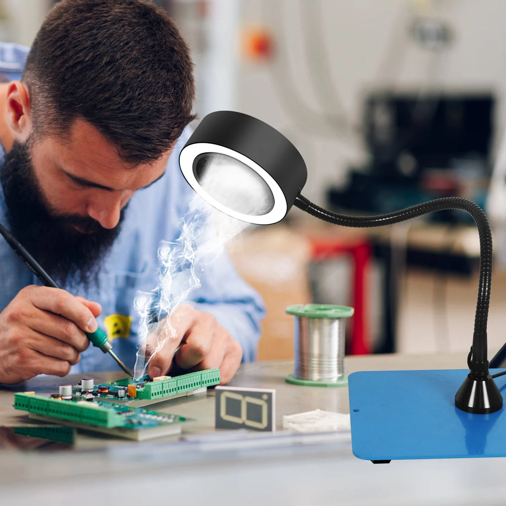 NEWACALOX Welding Fume Extractor Soldering Light 3-Piece Activated Carbon Filter Welding Tool Kit  DIY Welding Fan