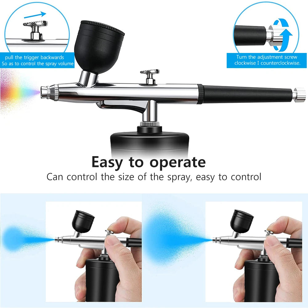 Airbrush with Compressor Portable Airbrush Painting Wireless Air Brush Paint Spray Mini Spray Gun Airbrush Kit with Compressor