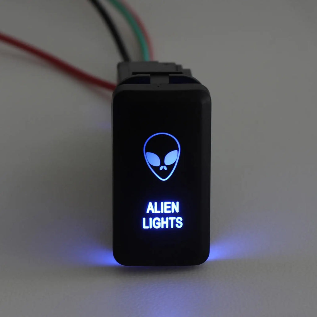 Waterproof LED Push Button Switch Blue Backlight for Toyota - image 5