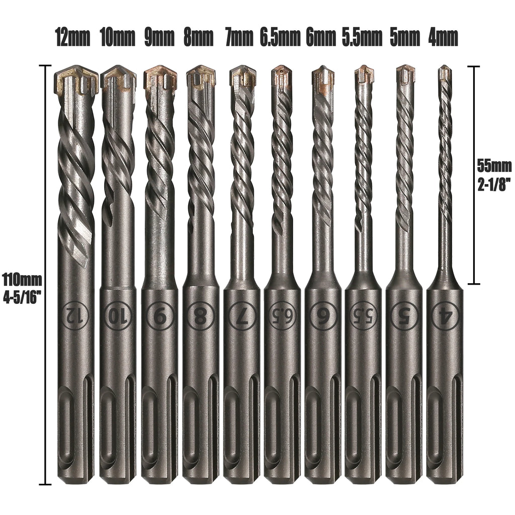 Extended Cross Electric Hammer Drill 110-500mm SDS Plus Through Wall Reinforced Concrete Hard Alloy Four Blade Impact Drill Bit