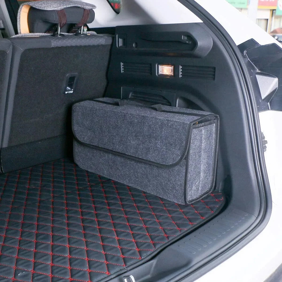 Foldable Felt Car Trunk Storage Box, Dark Gray