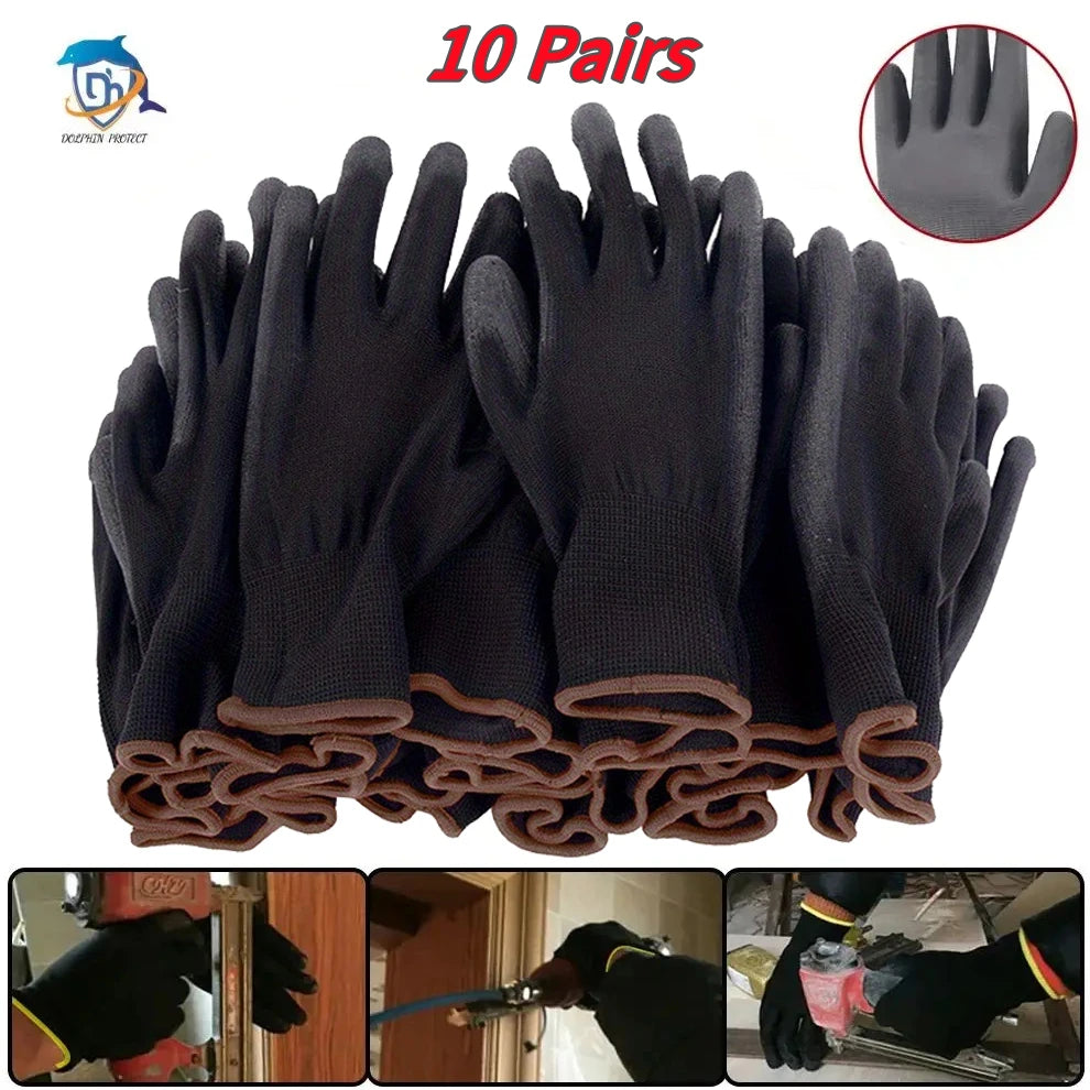 10 Pairs Anti-Slip ESD Safety Gloves for Gardening