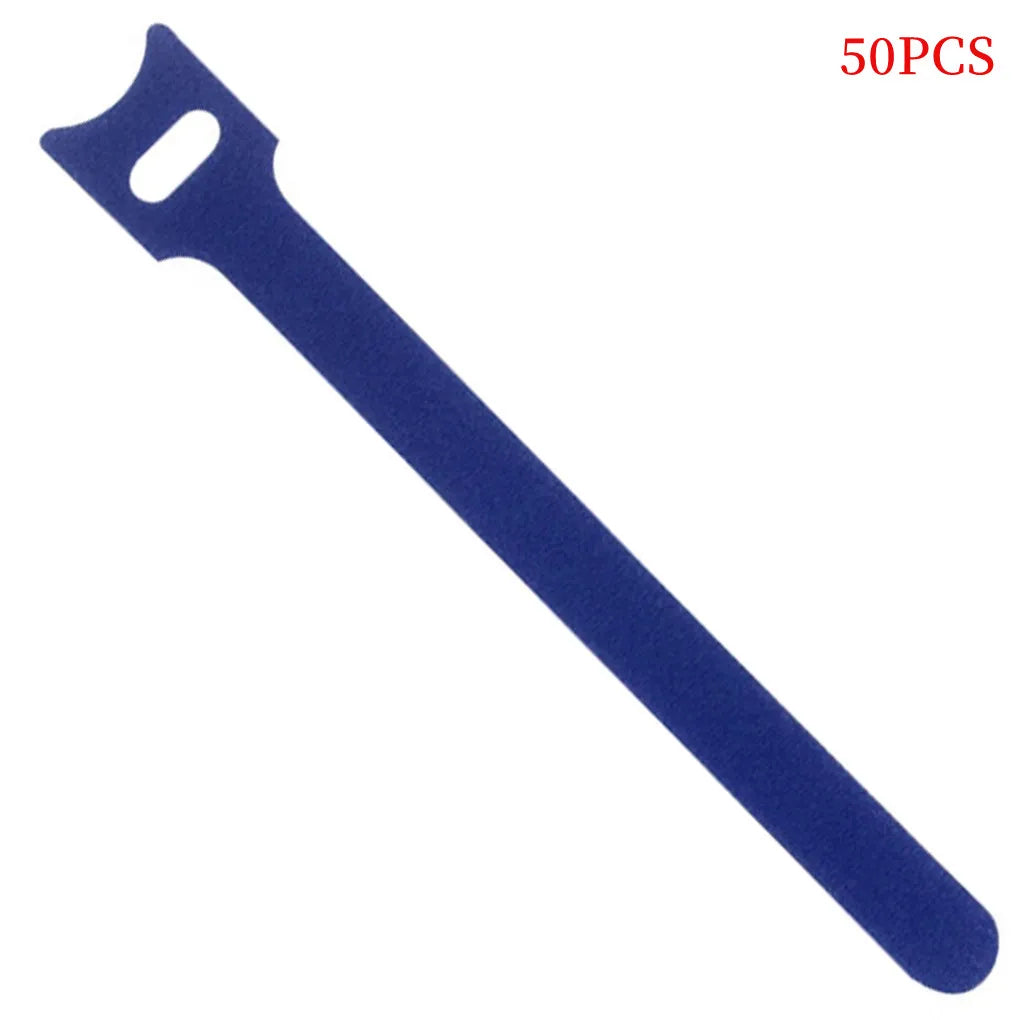 50pcs/100pcs Releasable Reusable Colored Cable Ties Nylon Loop Wrap T-type Zip Ties